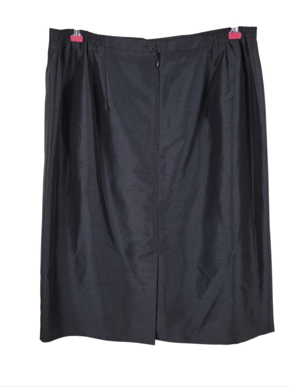 Le Bos Midi Dress Suit Set Size 16WP Black Satin Rhinestone Flower Lined New - Picture 9 of 14